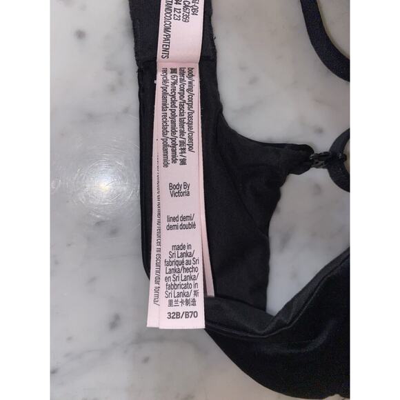 Body By Victoria Lightly Lined Demi Bra 32B Black Padded New 164051 - Picture 6 of 7